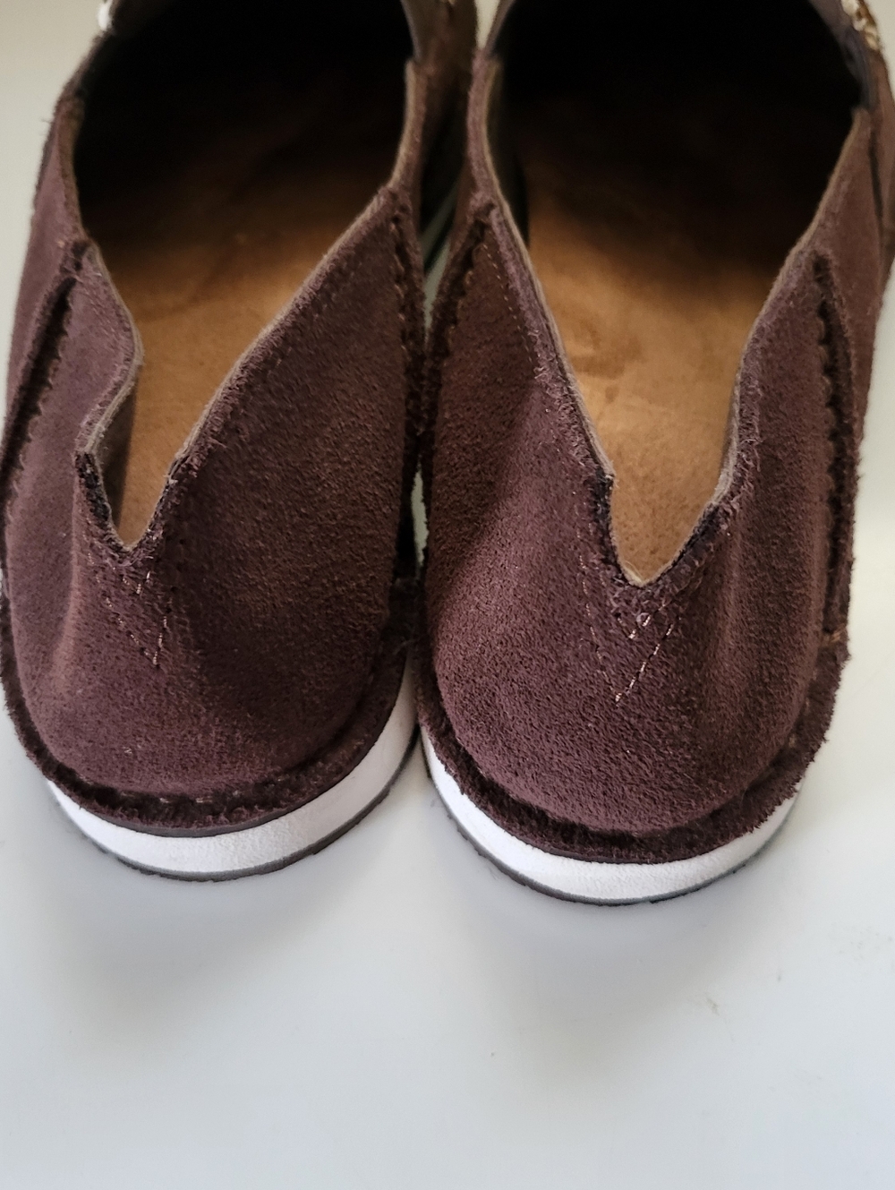ARIAT Cruiser Cow Hair Sz 11B Brown Leather and Faux Fur Slip-On Shoes Cowgirl - Picture 3 of 7